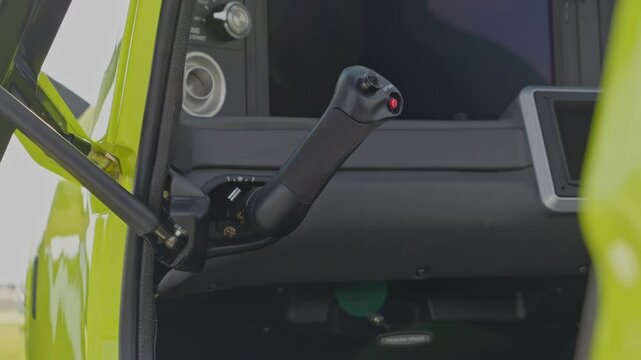 Pilot Yoke Interior Flight Instruments Green JMB VL3 Ultralight Private Aircraft Aviation Slow Motion
