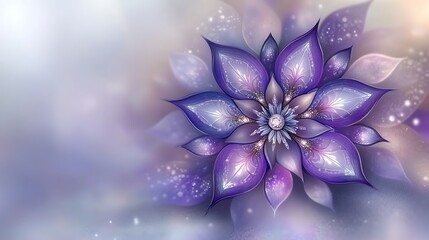 Purple abstract fractal flower design.