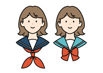 茶髪ショートの女子高生 セーラー服