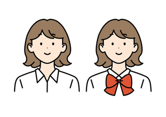 茶髪ショートの女子高生 夏