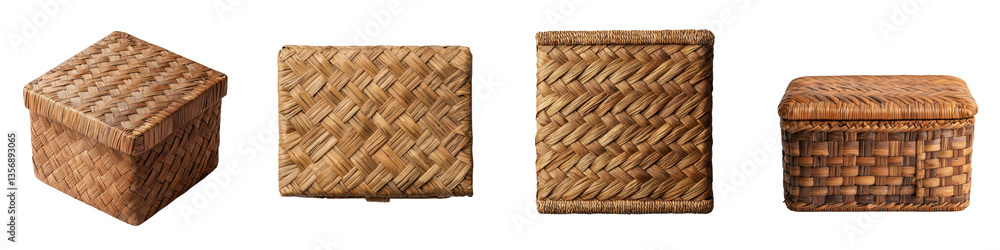 Aufkleber a set of artfully crafted wicker baskets in various shapes and sizes perfect for storage organizatio