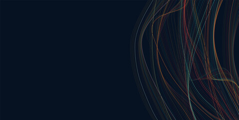 Technology background. Big data visualization concept. Lots of dots and fibers on a blue background