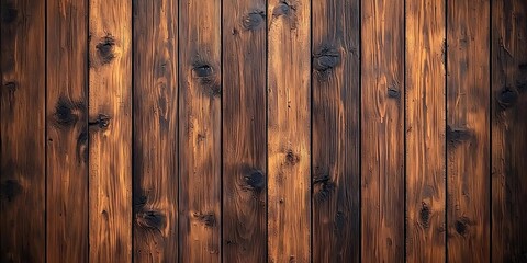 Naklejka premium Dark brown wooden plank background, wallpaper. Old grunge dark textured wooden background,The surface of the old brown wood texture. Superlative generative AI image