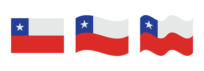 Chile flag flat wave design