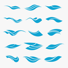 Set of seamless wave elements in flat style. Abstract, flowing patterns perfect for backgrounds, textiles, packaging, and modern design projects...