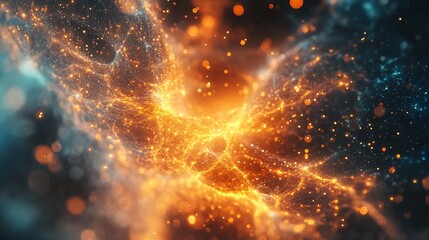 Obraz premium Cosmic energy flows, nebula background, digital art, website design