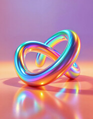 Fototapeta premium A colorful, rainbow-colored, twisted, and bent piece of wire art