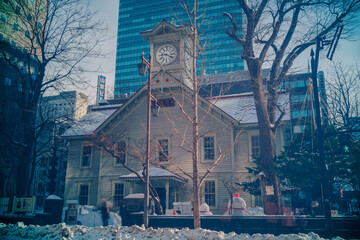 北海道札幌市「時計台」冬のノスタルジー