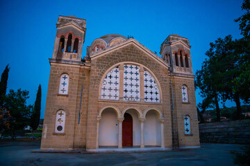 Fototapeta premium The abandoned Orthodox Church of Saints Sergius and Bacchus in Northern Cyprus. The image captures the region historical heritage and the beauty of its forgotten architecture