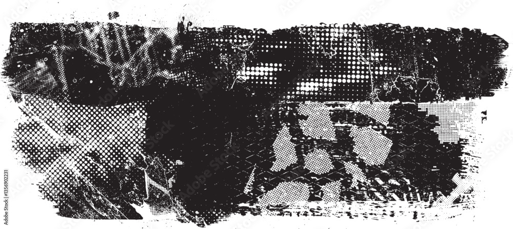 Leinwandbilder Grunge textured banner with rough edges. Speckled texture. Overlay grunge texture . Simply place texture over any object to create grunge effect . Banner with scratched surface for your design. 