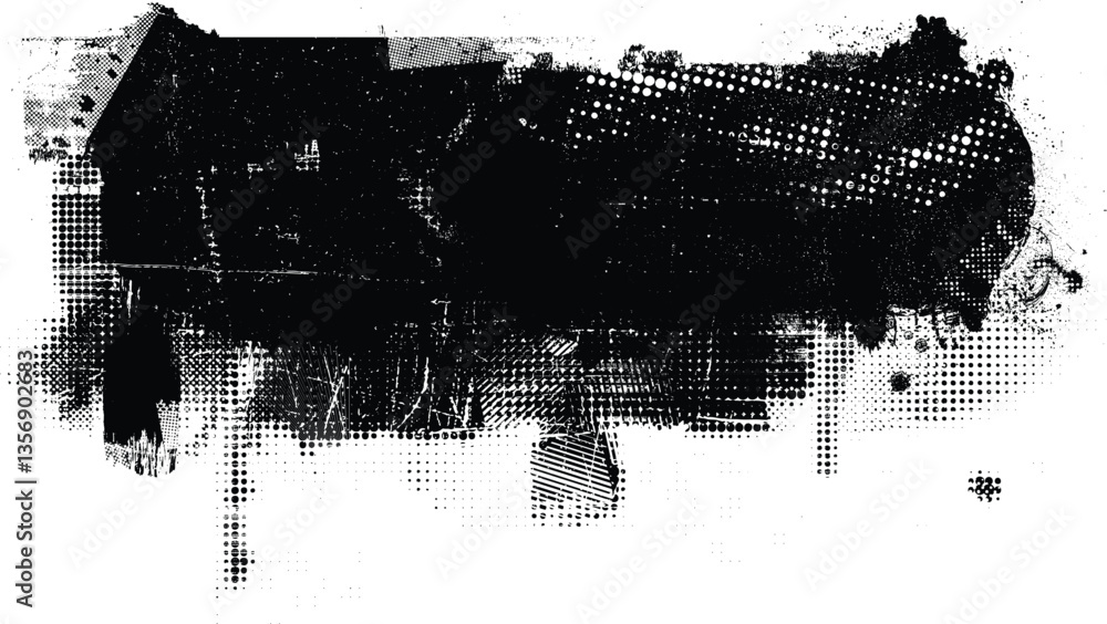 Leinwandbilder grunge textured banner with rough edges. speckled texture. overlay grunge texture . simply place tex