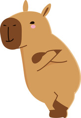 Cartoon Capybara Staying
