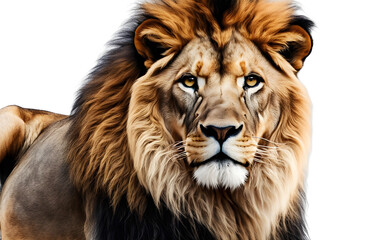 Obraz premium Lion isolated on a empty plain background