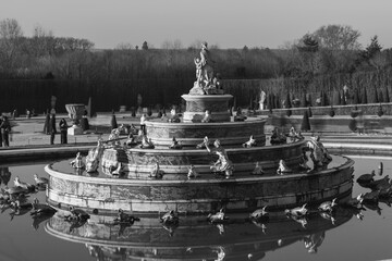 view of the Latona Basin in Versailles