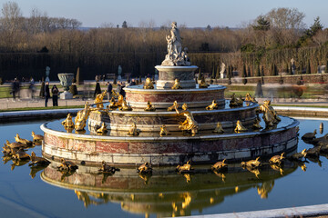 view of the Latona Basin in Versailles