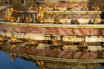 view of the Latona Basin in Versailles