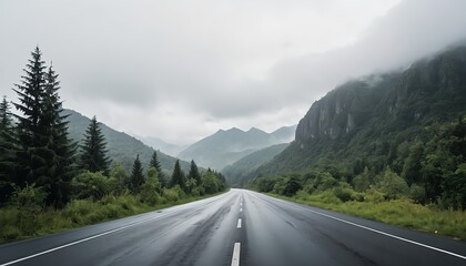 Fototapeta premium Misty Mountain Road