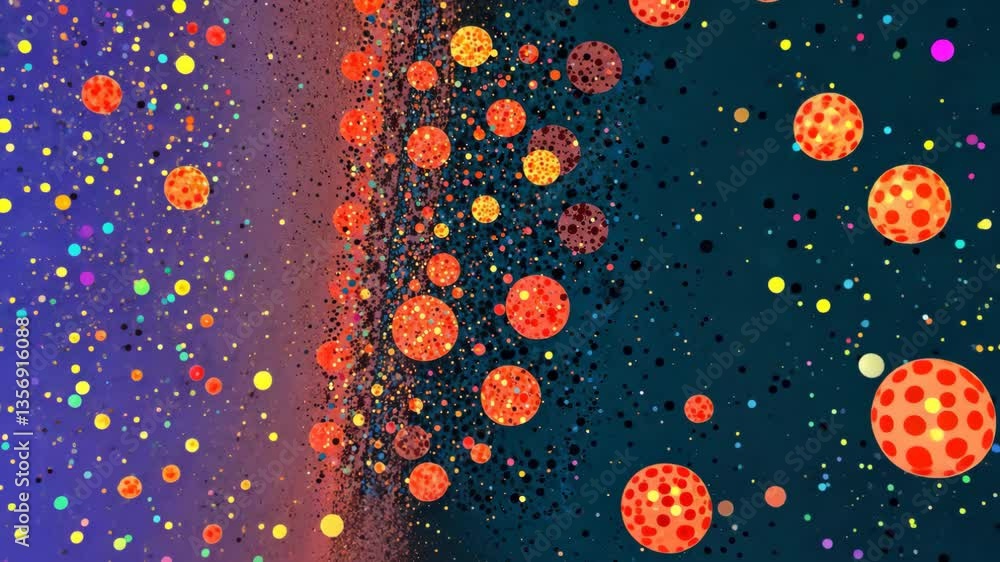 Poster A colorful image of many circles and dots. The circles are in various colors and sizes. The dots are scattered throughout the image