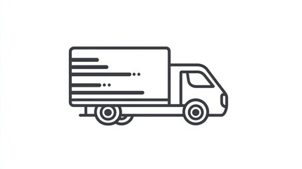 Fototapeta premium Simple line art of a delivery truck