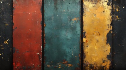 Rustic Vertical Wood Planks Richly Colored Textured Background. AI Generated