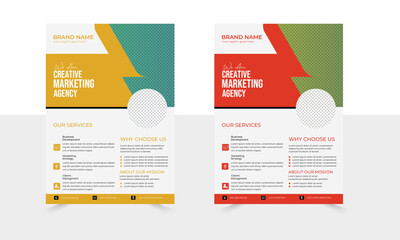 Corporate creative colorful business flyer template design set, abstract business flyer, vector template design or business poster template ,