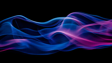 Smooth blue and pink light waves flowing in motion over a dark background creating an abstract effect