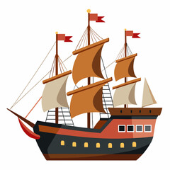 Vector illustration of a ship