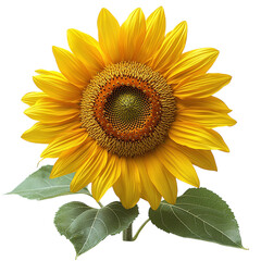 A Radiant Sunflower, Bursting With Summers Golden Warmth And Joyful Energy, Isolated Against A Pure Isolated on Transparent Background