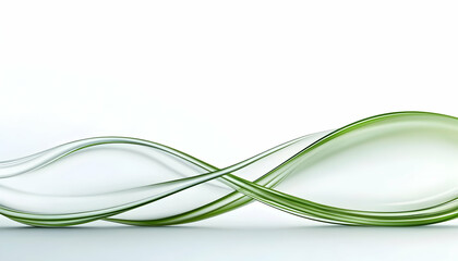 Obraz premium Abstract green flowing wave design on white background