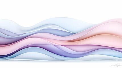 Abstract pastel wave art; flowing, layered, translucent hues