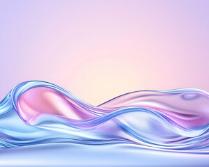 Abstract pastel wave, iridescent fluid, flowing liquid