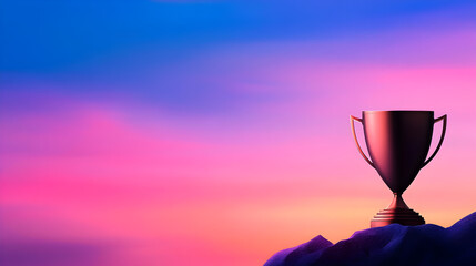 winner trophy on sky background