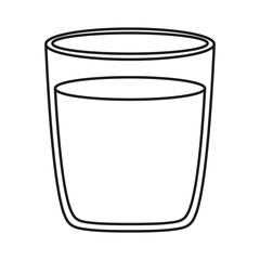 black line glass of water