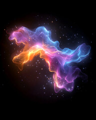 Obraz premium Abstract swirling nebula with vibrant orange, blue, and purple hues