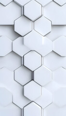 Naklejka premium Abstract white hexagonal pattern, 3D rendered
