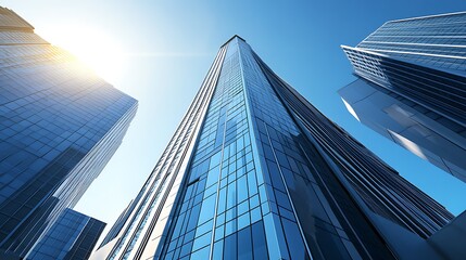 Stunning skyscraper reaching for the sky with reflective windows image