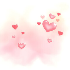 몽환적인수채화하트배경