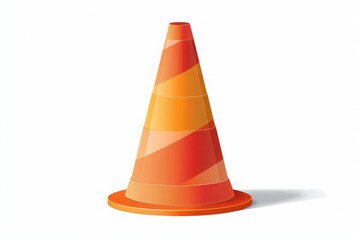 Fototapeta premium Bright Orange Traffic Cone Isolated on a White Background