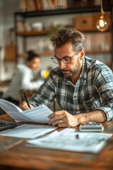Obraz premium Entrepreneur and Accountant Reviewing Business Finances Together