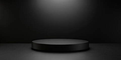 Empty Black Product Display Podium
