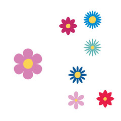 set of vector flowers icons