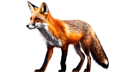 Fototapeta premium Red fox isolated on a empty plain background