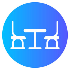 Dining table gradient icon