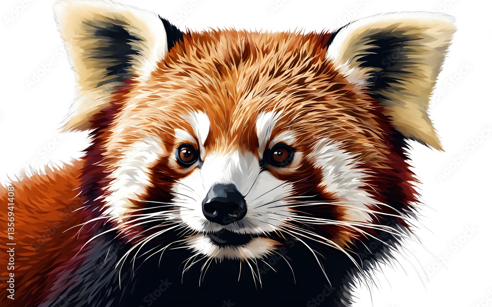 Poster Red Panda isolated on a empty plain background