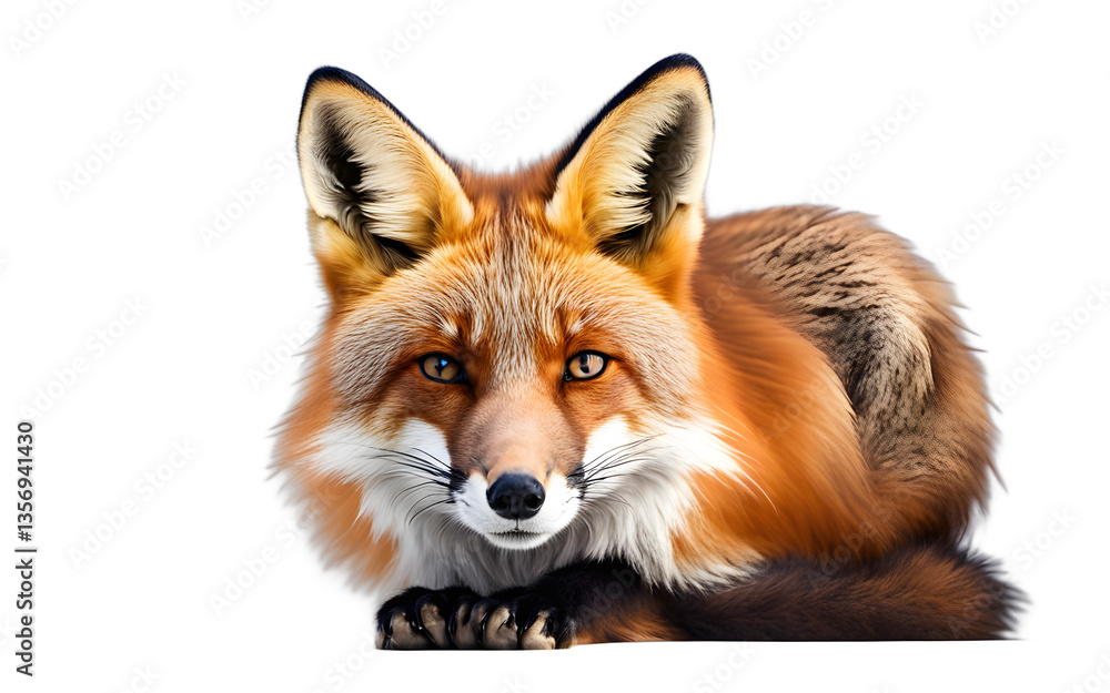 Poster Red fox isolated on a empty plain background