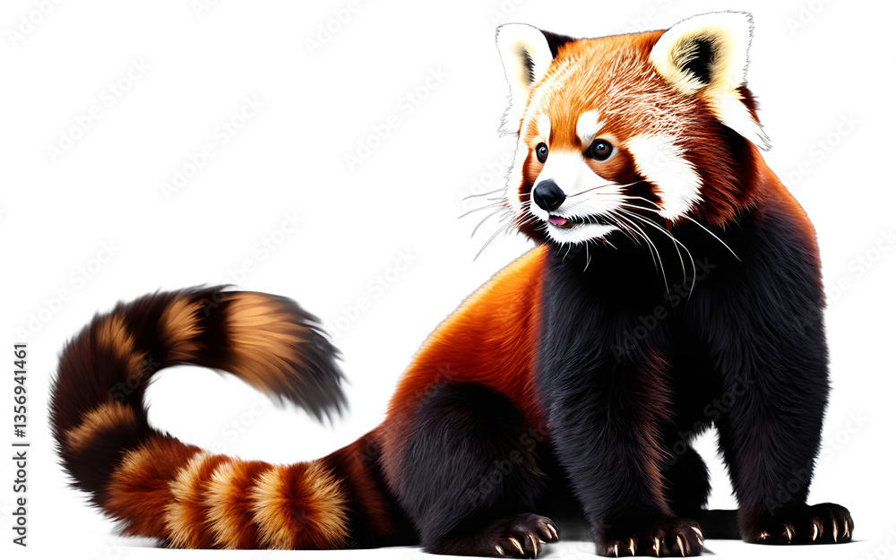Poster Red Panda isolated on a empty plain background