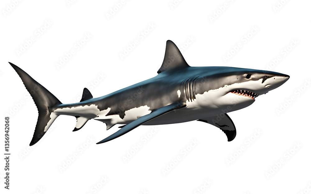 Poster Shark isolated on a empty plain background