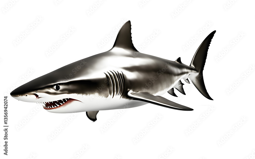 Poster Shark isolated on a empty plain background
