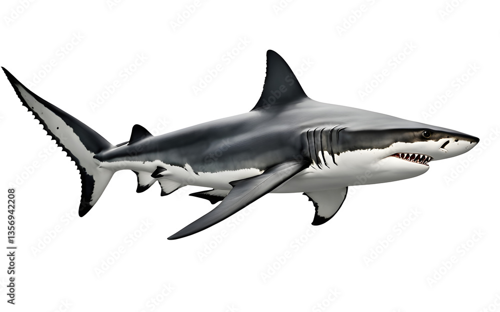 Poster Shark isolated on a empty plain background