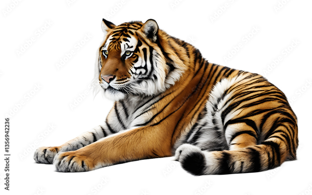 Poster Siberian tiger isolated on a empty plain background